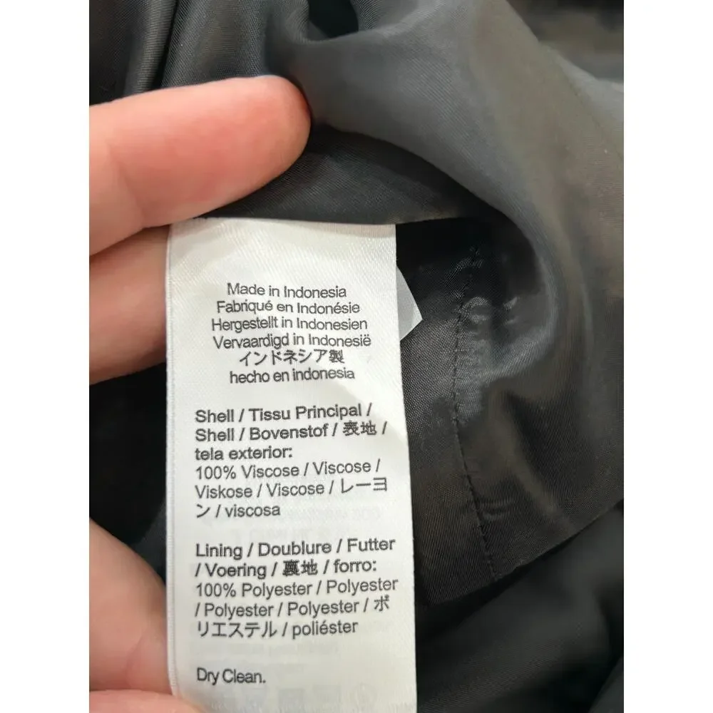 NWT‎ Madewell Womens Black Double-Faced Satin Safari Button Front Jacket Size M